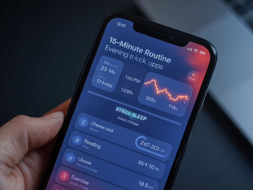 Wie du mit einer 15-minuten-abendroutine auf dem smartphone dein stresslevel vor dem Schlafen sichtbar senkst