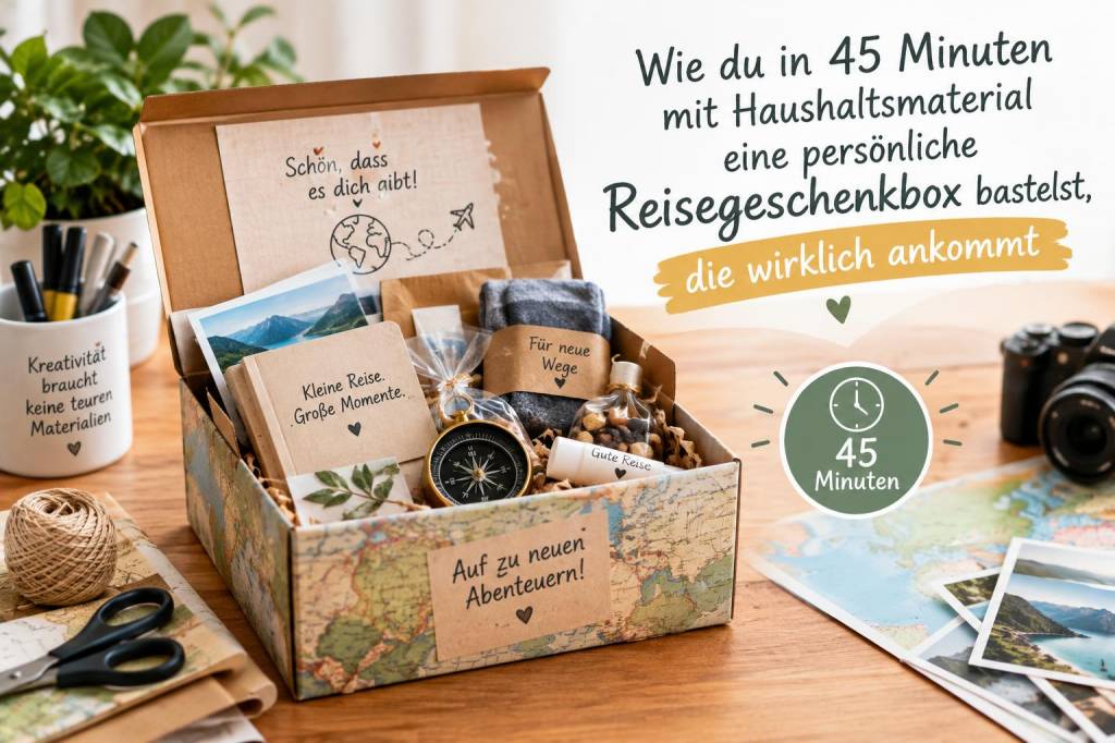 Wie du in 45 minuten mit haushaltsmaterial eine persönliche reisegeschenkbox bastelst, die wirklich ankommt